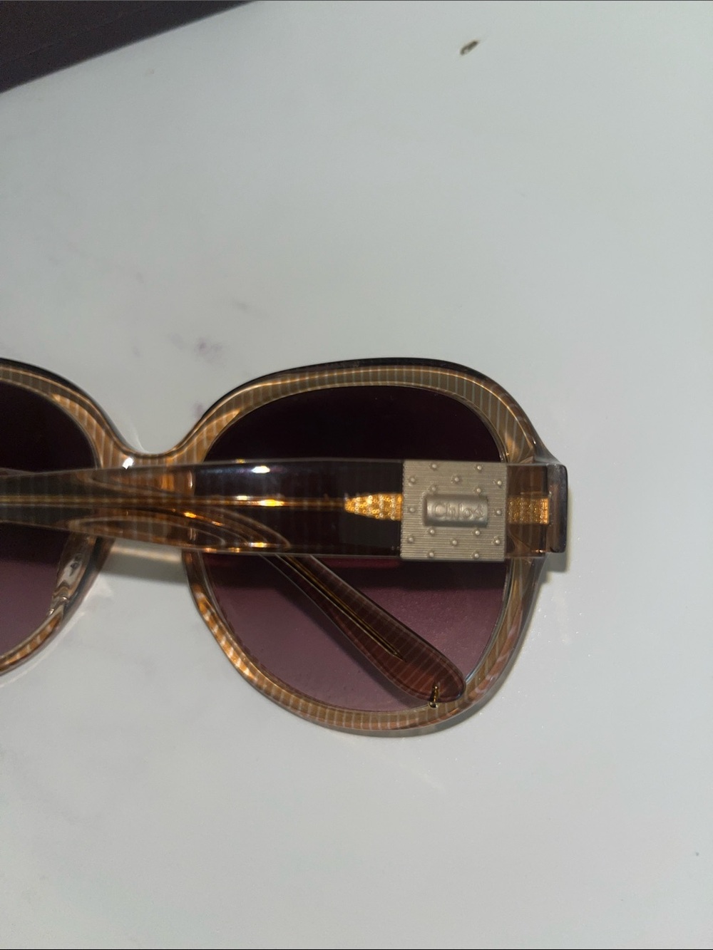 Vintage Chloe Women's Brown Gradient Oversized Sunglasses - Picture 4 of 5